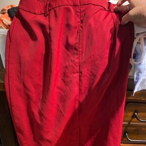 Elegant Red Midi Skirt